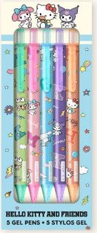 Hello Kitty and Friends College Letters Blue Gel Pen Set