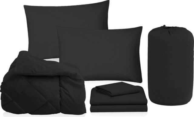 5PC BED IN BAG-SOLID BLACK