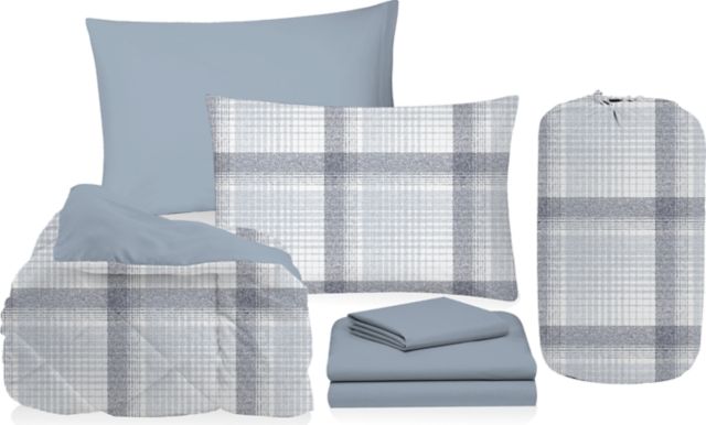 5PC BED IN BAG- BLUE PLAID