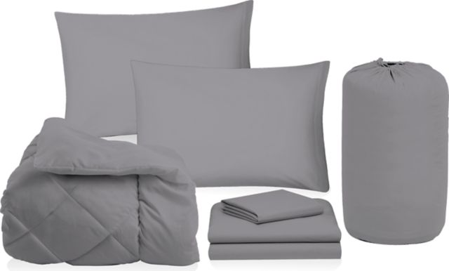 5PC BED IN BAG-SOLID GREY