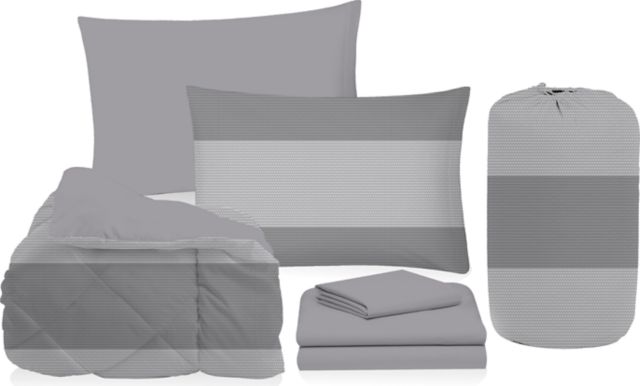 5PC BED IN BAG-SOLID GREY