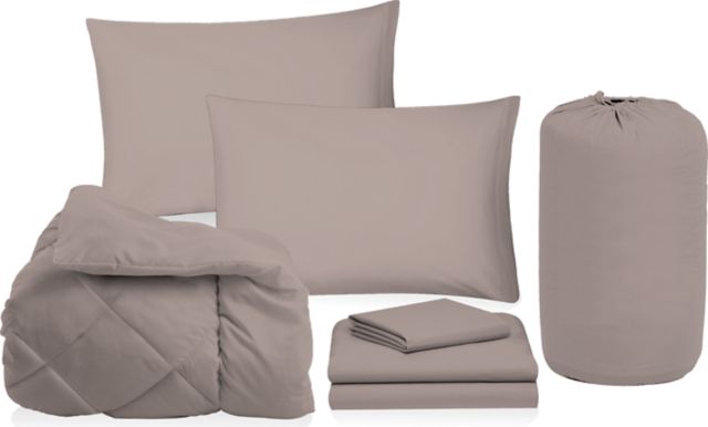 5PC BED IN BAG-SOLID TAUPE