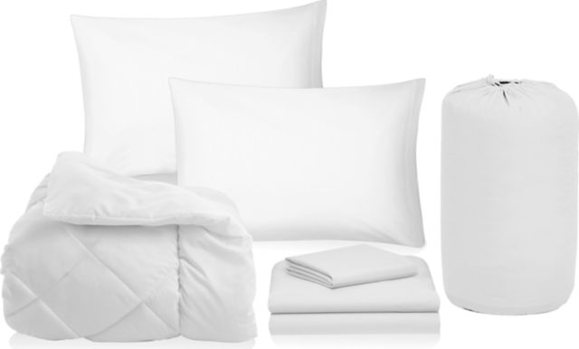 5PC BED IN BAG-SOLID WHITE
