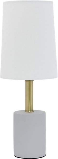 Olen 18" Concrete Table Lamp with White Shade