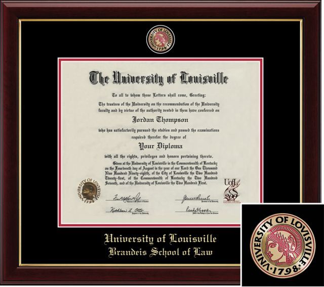 Church Hill Classics Masterpiece Diploma Frame. Brandeis School of Law - ONLINE ONLY