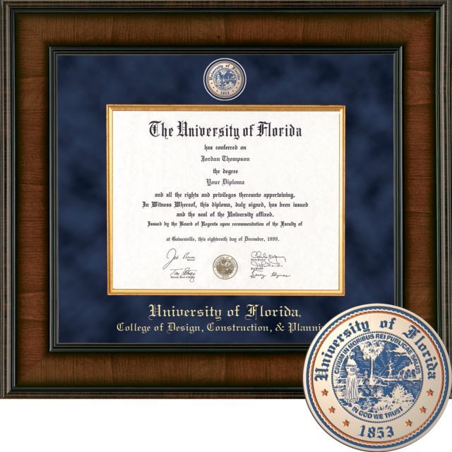 Church Hill Classics Presidential Diploma Frame. College of Design, Construction and Planning  - ONLINE ONLY