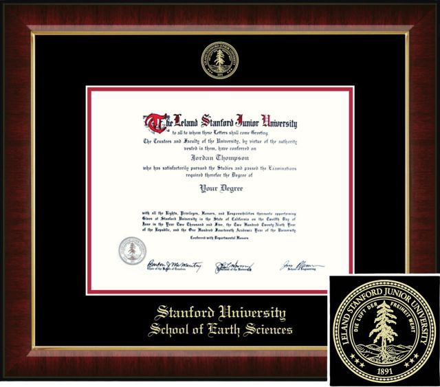 Church Hill Classics, Embossed; Bachelors,Masters,PhD, School of Earth Sciences Diploma Frame - ONLINE ONLY