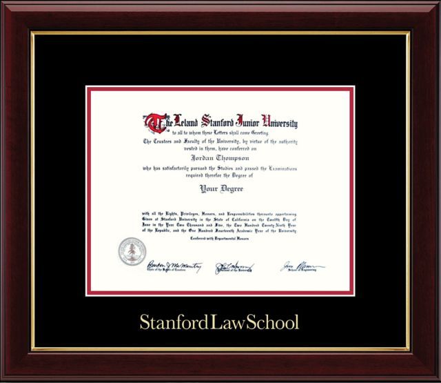 Church Hill Classics, Embossed; 8.5x11 H JD,  Stanford Law School Diploma Frame - ONLINE ONLY