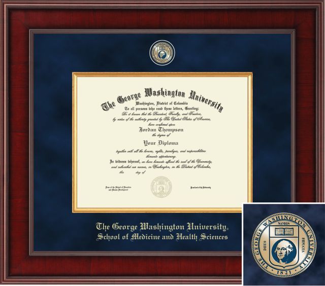 Church Hill Classics, Presidential Diploma Frame, School of Medicine and Health Sciences, BA/MA - ONLINE ONLY