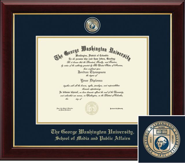 Church Hill Classics, Masterpiece Diploma Frame, School of Media and Public Affairs, BA/MA - ONLINE ONLY