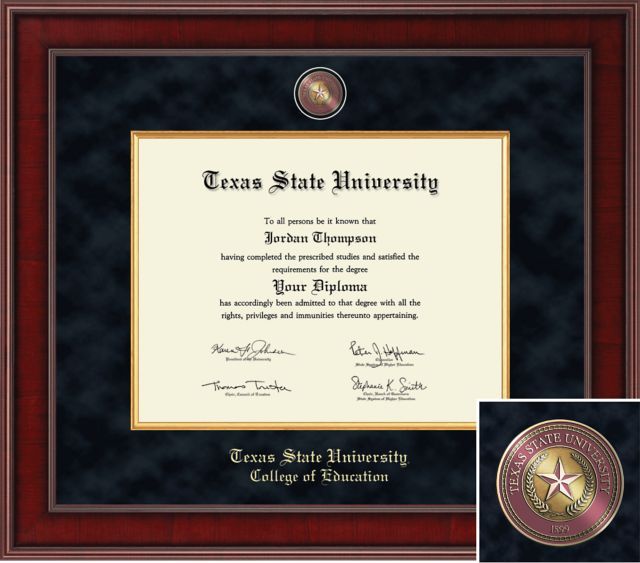 Church Hill Classics Presidential Diploma Frame. College Of Education. Bachelors, Masters, PhD - ONLINE ONLY