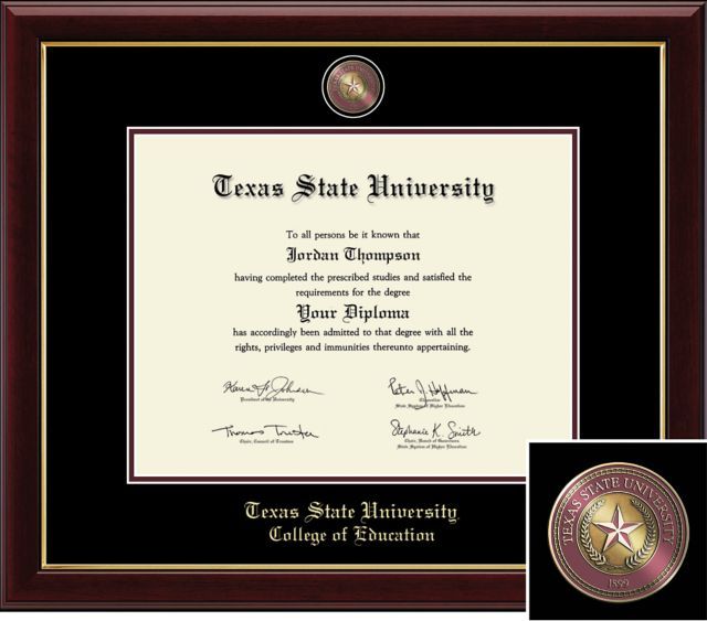Church Hill Classics Presidential Diploma Frame. College Of Education. Bachelors, Masters, PhD (Online Only)