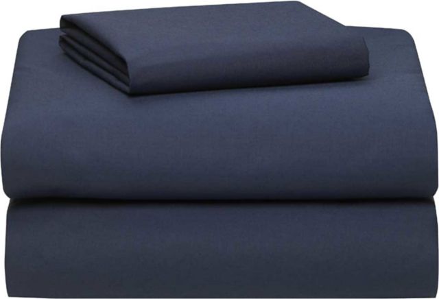 NAVY MICROFIBER TXL SHEET SET